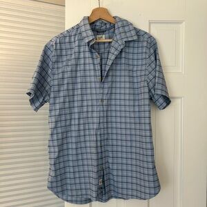 Fair Harbor Light Blue Plaid Casual Shirt SSBD - Size L